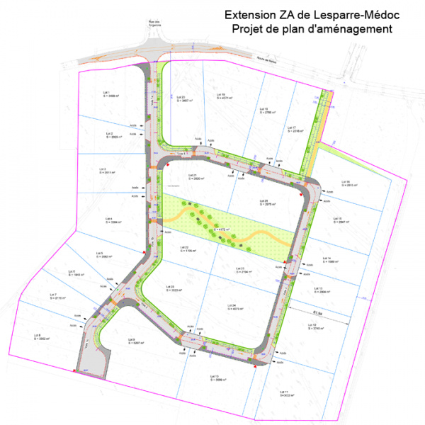 Plan projet extension ZA Lesparre-Site