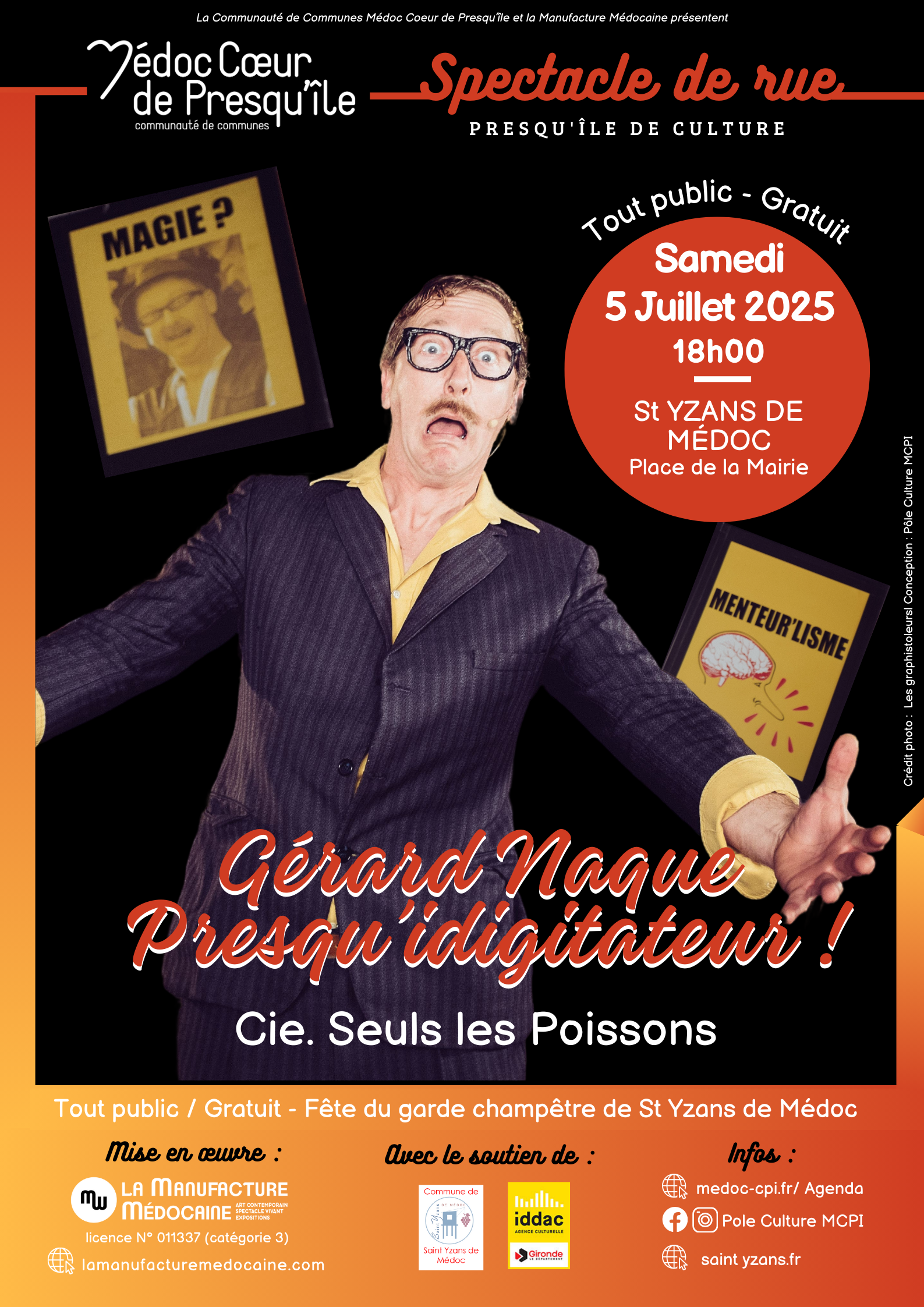 Affiche spectacle de rue Gérard Naque